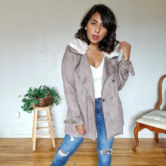 OVERSIZED BOYFRIEND TAUPE JACKET - Picture 8 of 15